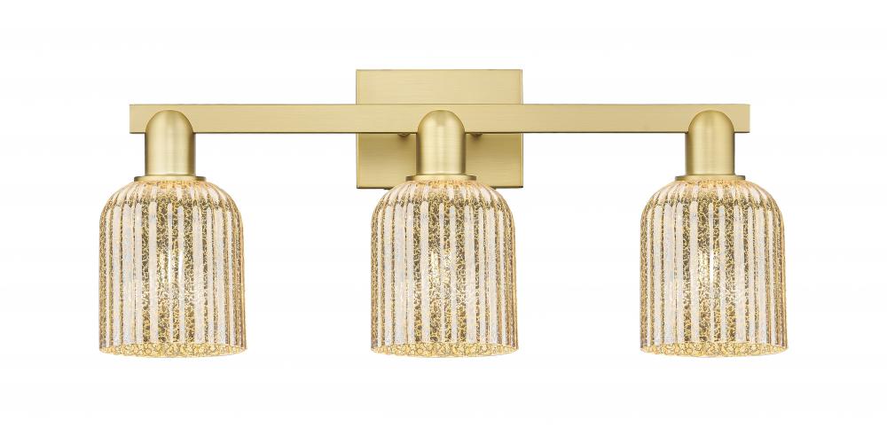 Bridal Veil - 3 Light - 26 inch - Satin Gold - Bath Vanity Light
