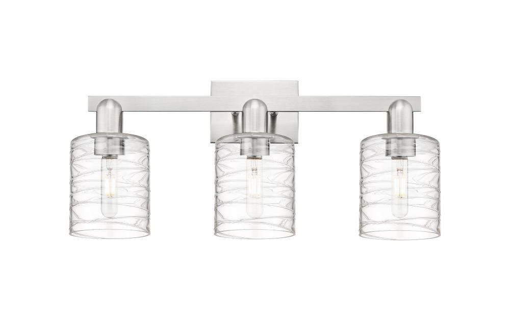 Cobbleskill - 3 Light - 24 inch - Brushed Satin Nickel - Bath Vanity Light