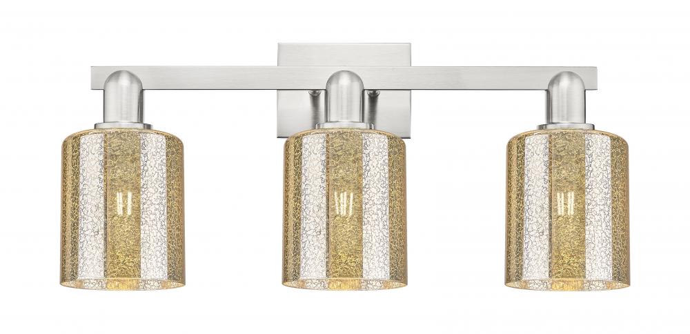 Cobbleskill - 3 Light - 24 inch - Brushed Satin Nickel - Bath Vanity Light