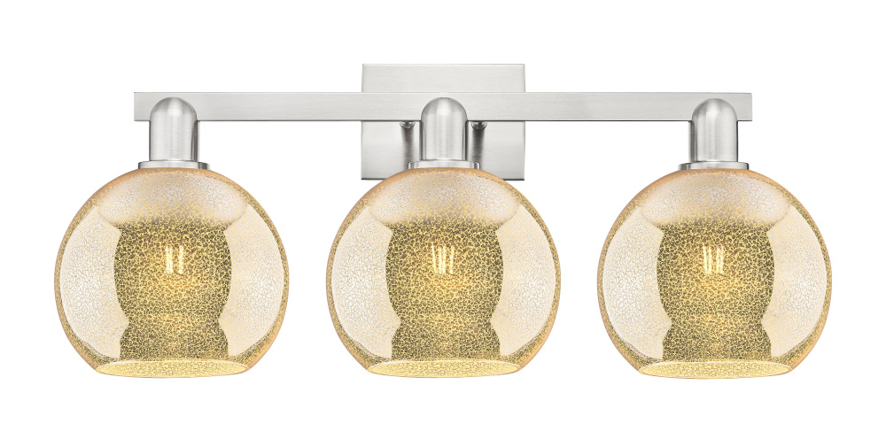 Athens - 3 Light - 27 inch - Brushed Satin Nickel - Bath Vanity Light