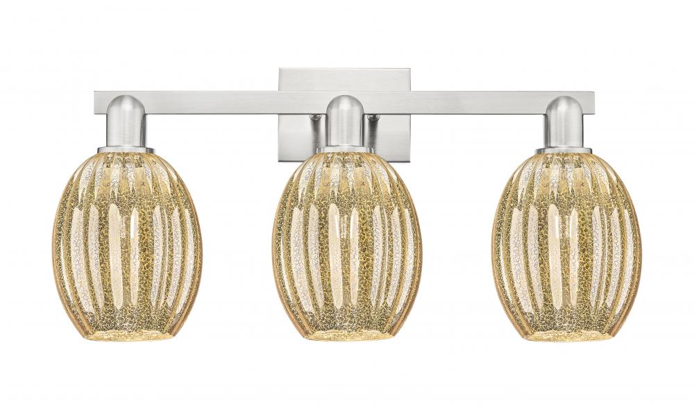 Preston Bulb - 3 Light - 26 inch - Brushed Satin Nickel - Bath Vanity Light