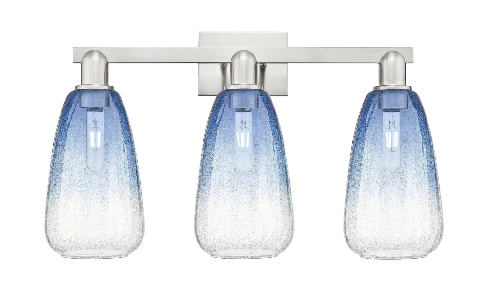 Brookhaven Almond - 3 Light - 26 inch - Brushed Satin Nickel - Bath Vanity Light