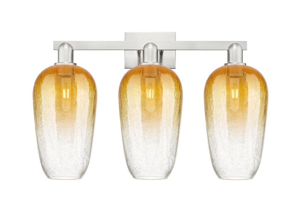 Brookhaven Flute - 3 Light - 26 inch - Brushed Satin Nickel - Bath Vanity Light