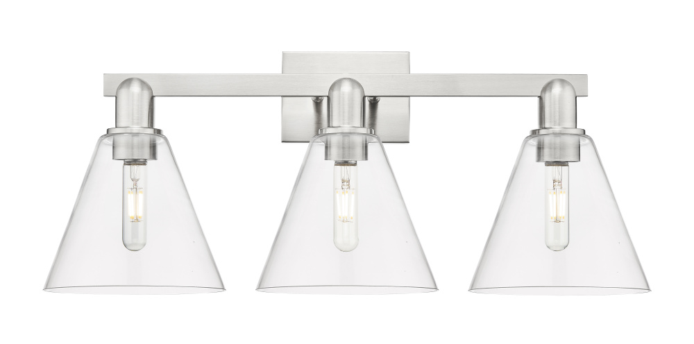 Berkshire - 3 Light - 26 inch - Satin Nickel - Bath Vanity Light