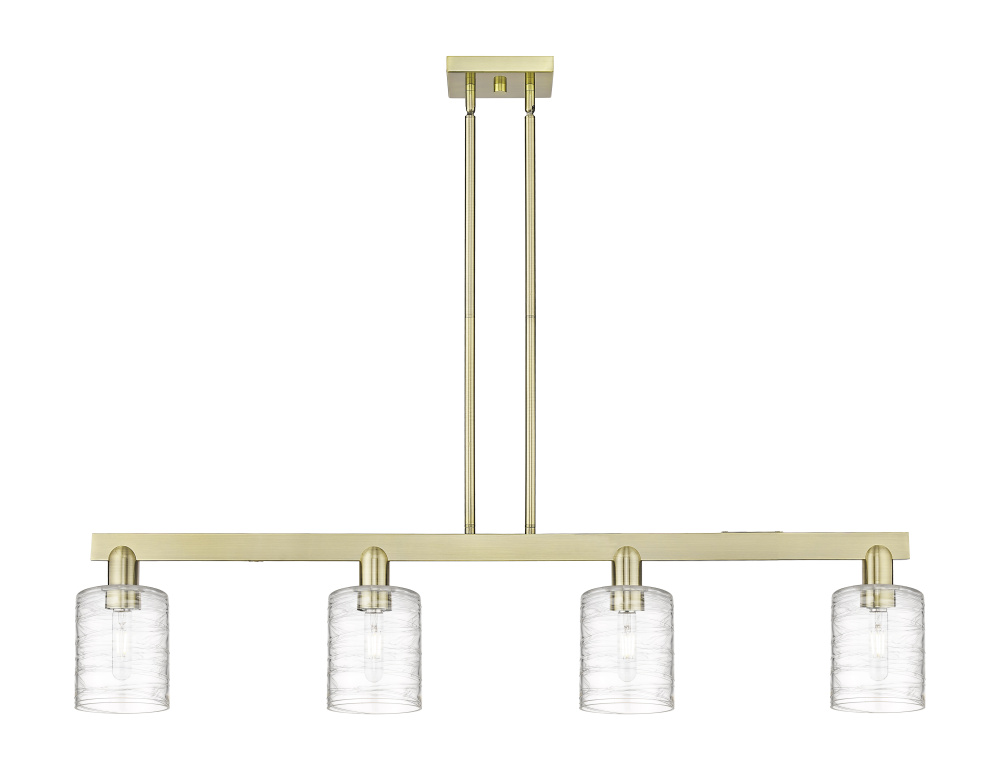 Cobbleskill - 4 Light - 48 inch - Antique Brass - Stem hung - Island Light