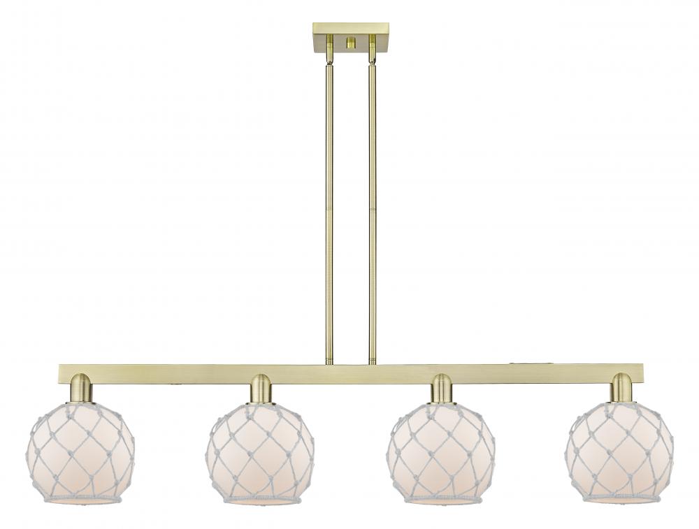 Farmhouse Rope - 4 Light - 51 inch - Antique Brass - Stem hung - Island Light
