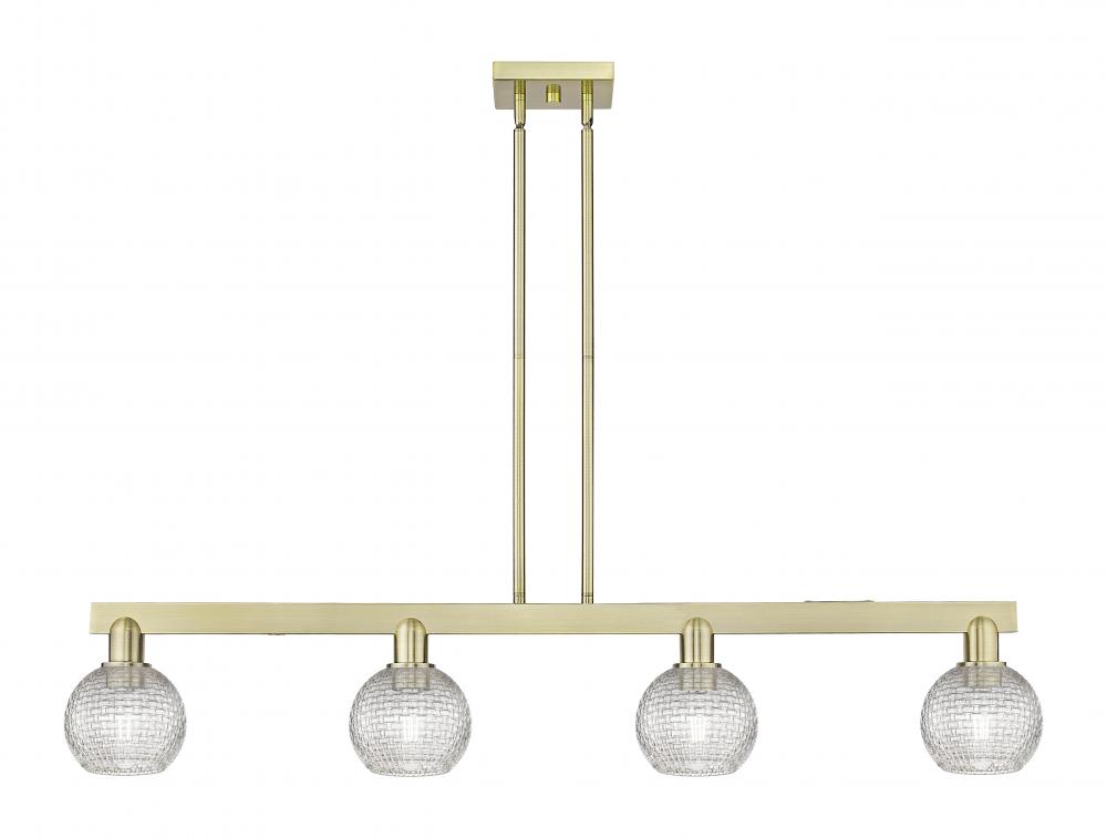 Athens - 4 Light - 49 inch - Antique Brass - Stem hung - Island Light