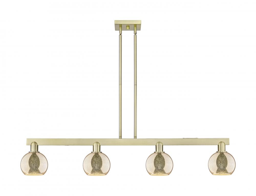 Athens - 4 Light - 49 inch - Antique Brass - Stem hung - Island Light