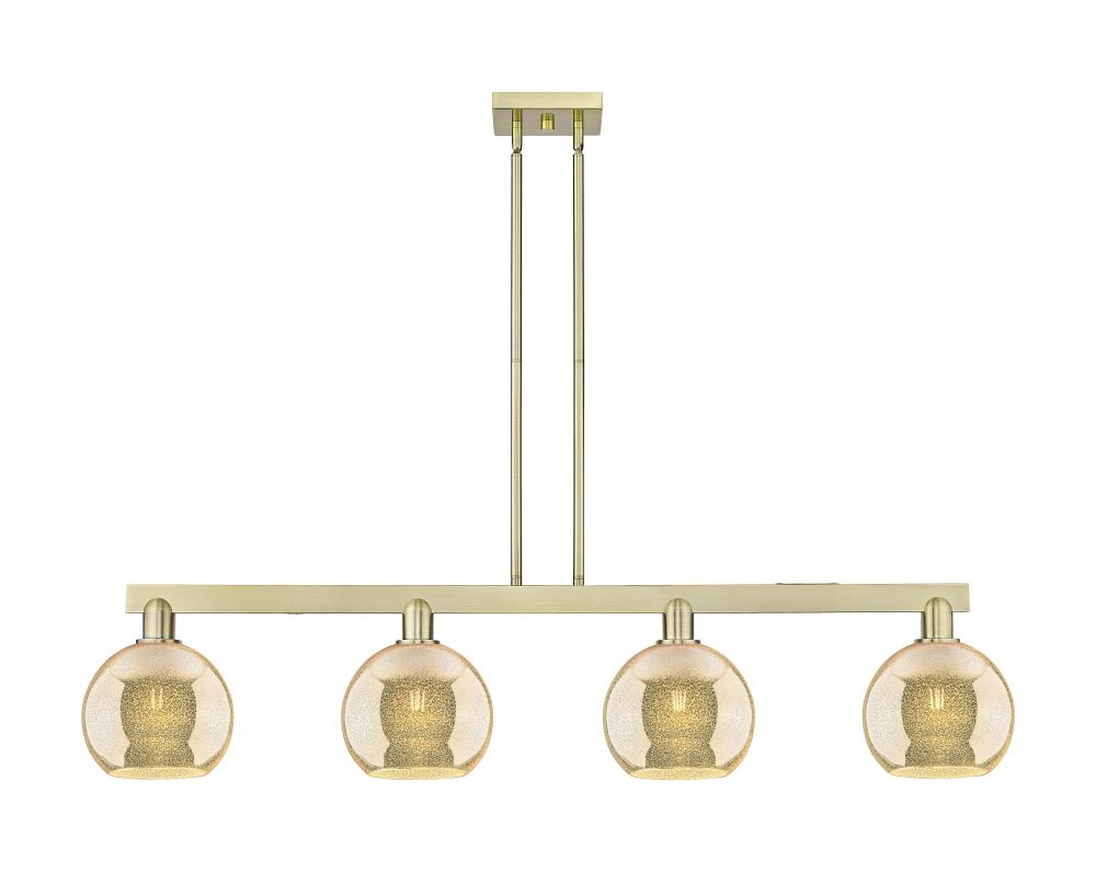 Athens - 4 Light - 51 inch - Antique Brass - Stem hung - Island Light
