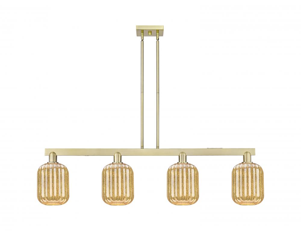 Preston Cylinder - 4 Light - 48 inch - Antique Brass - Stem hung - Island Light