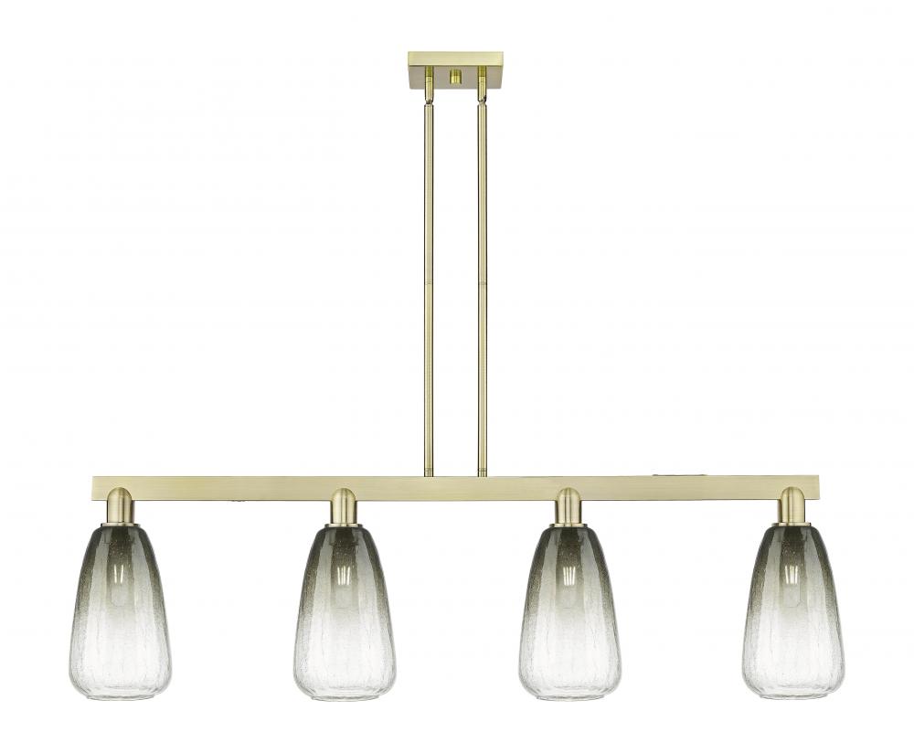 Brookhaven Almond - 4 Light - 48 inch - Antique Brass - Stem hung - Island Light