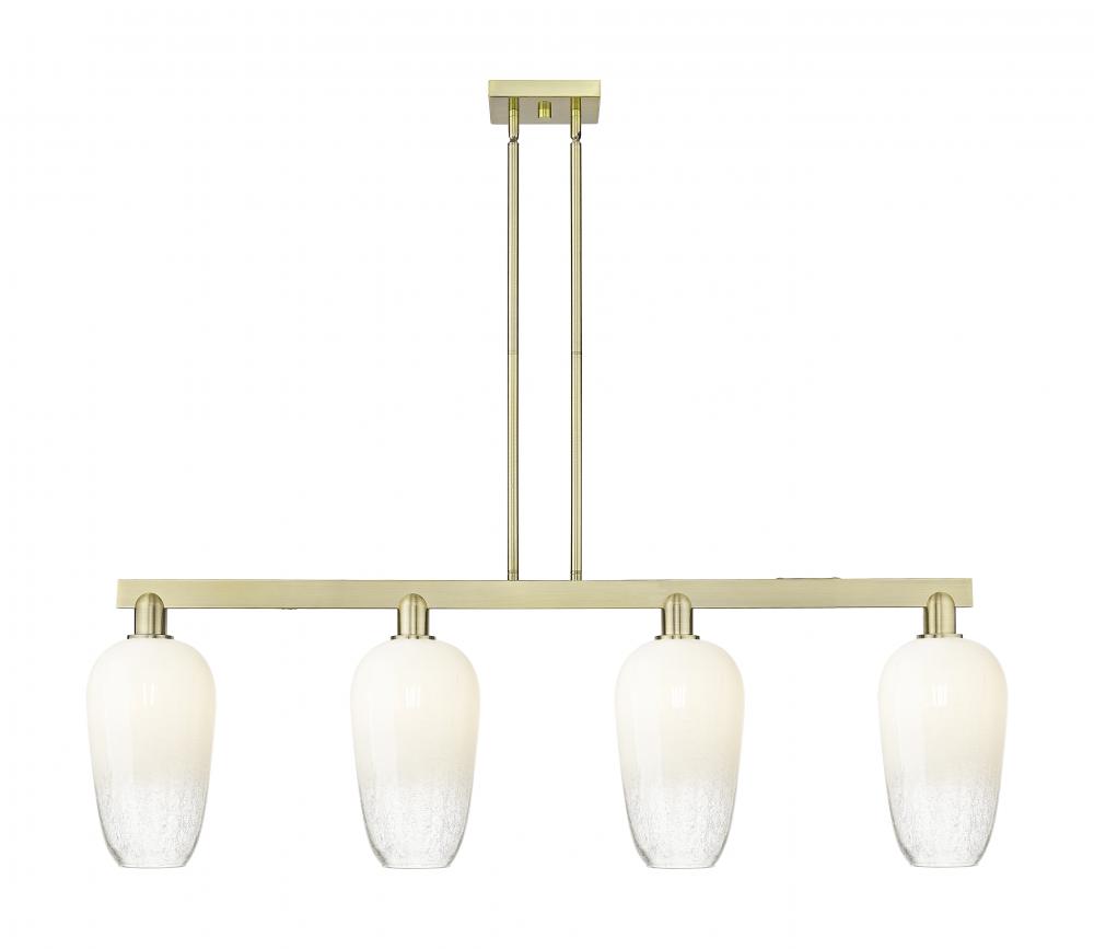 Brookhaven Flute - 4 Light - 48 inch - Antique Brass - Stem hung - Island Light