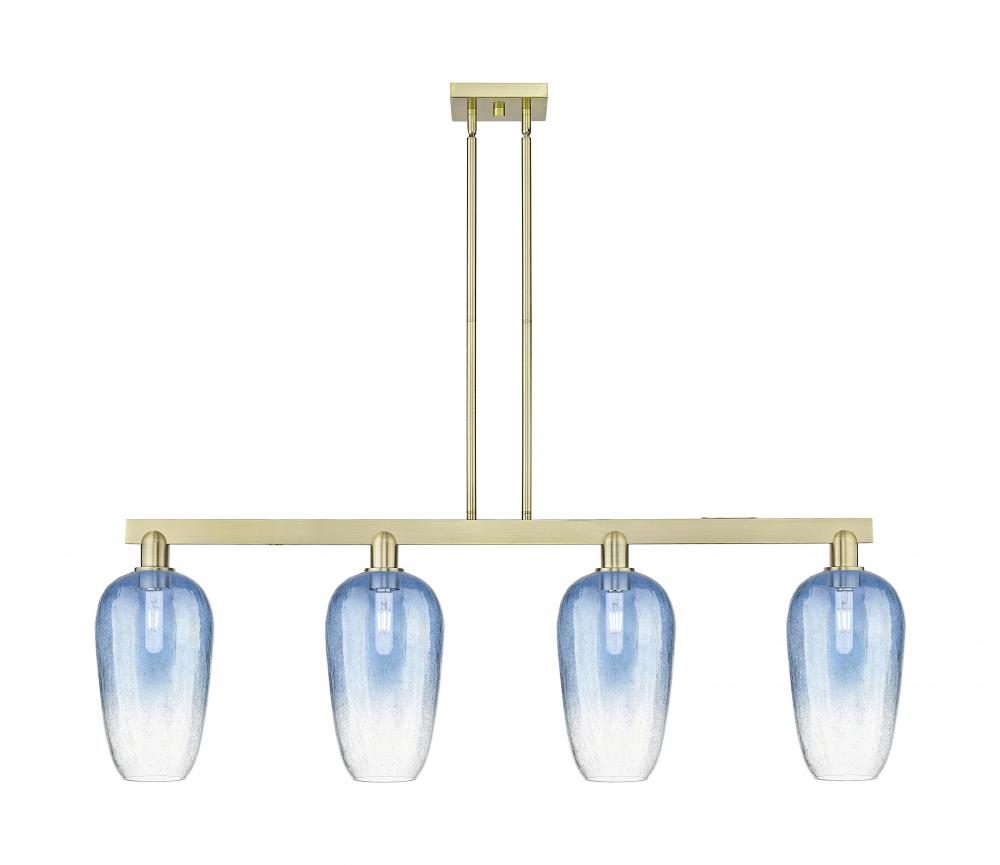 Brookhaven Flute - 4 Light - 48 inch - Antique Brass - Stem hung - Island Light