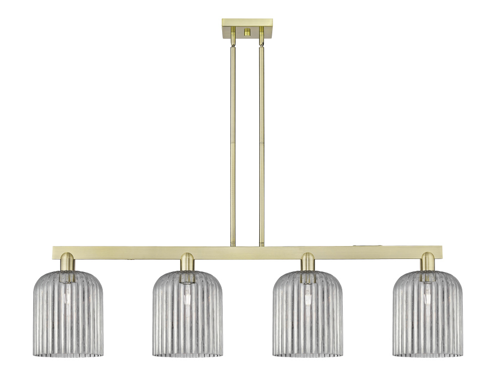 Bridal Veil - 4 Light - 51 inch - Antique Brass - Stem hung - Island Light