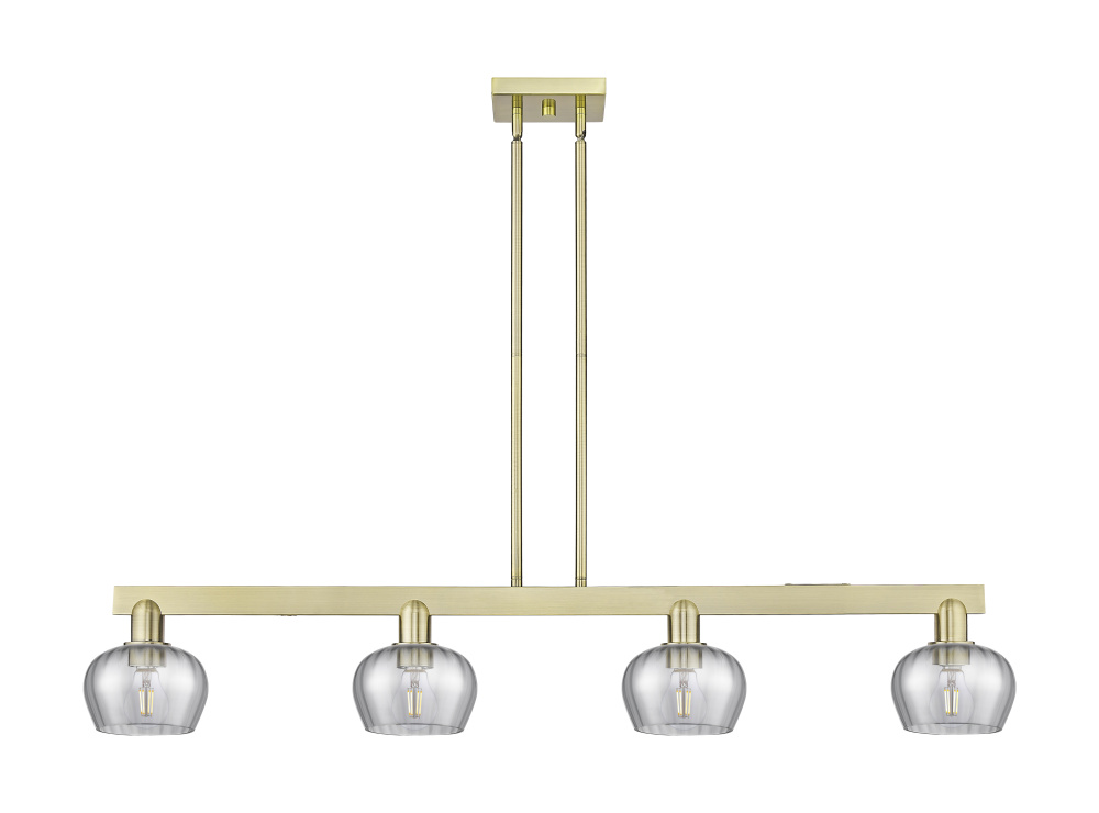 Fenton - 4 Light - 49 inch - Antique Brass - Stem hung - Island Light