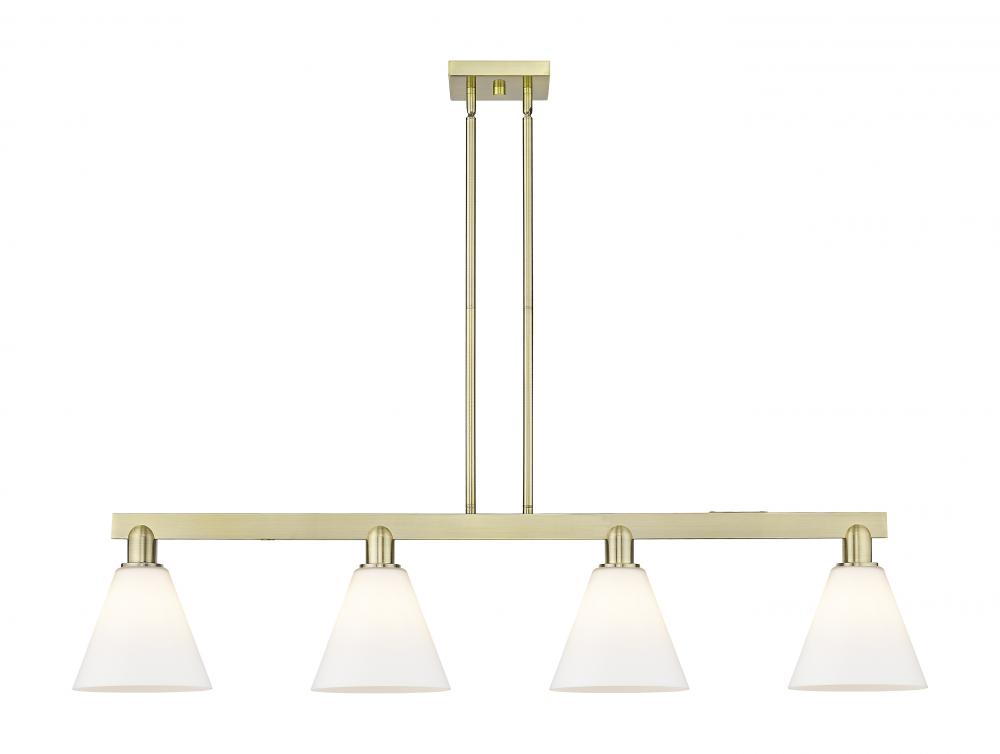 Berkshire Glass - 4 Light - 51 inch - Antique Brass - Stem hung - Island Light