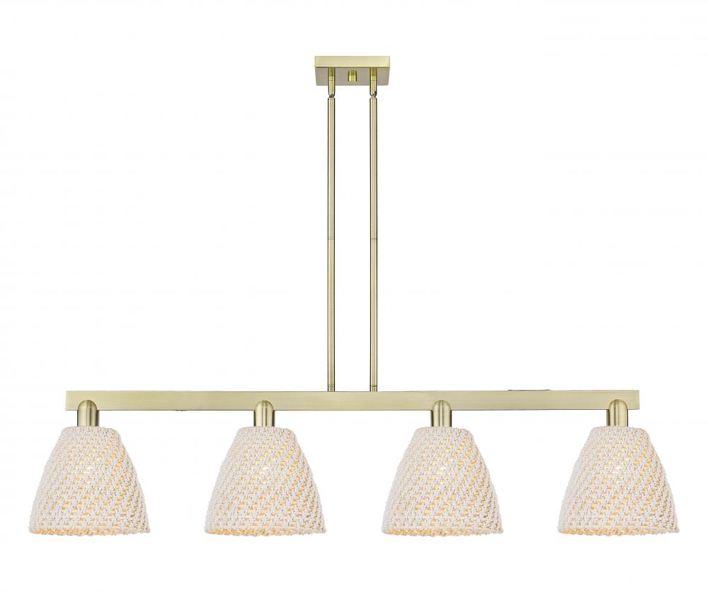 Bristol Natural - 4 Light - 52 inch - Antique Brass - Stem hung - Island Light