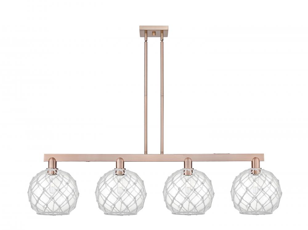 Farmhouse Rope - 4 Light - 53 inch - Antique Copper - Stem hung - Island Light