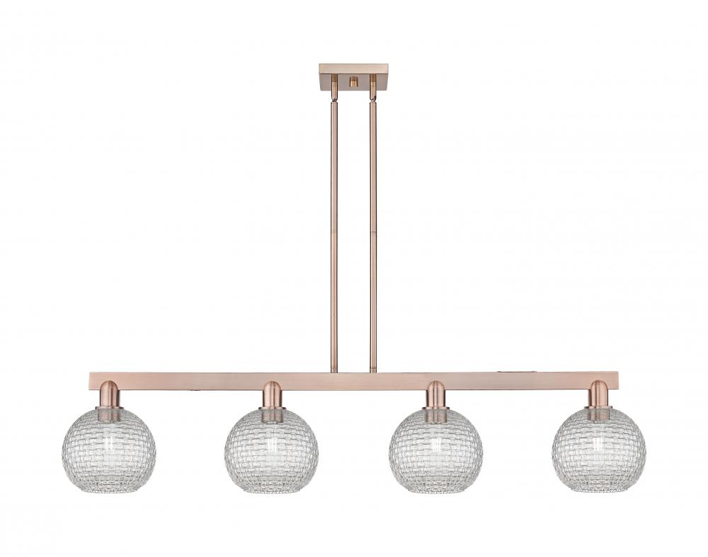 Athens - 4 Light - 51 inch - Antique Copper - Stem hung - Island Light