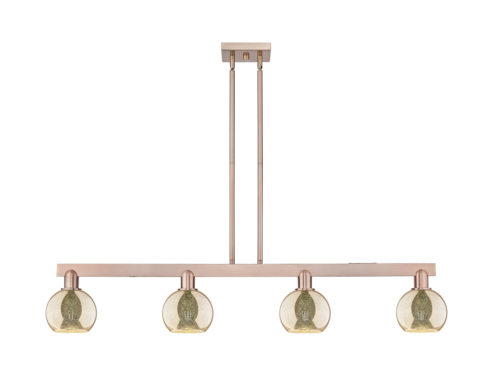 Athens - 4 Light - 49 inch - Antique Copper - Stem hung - Island Light
