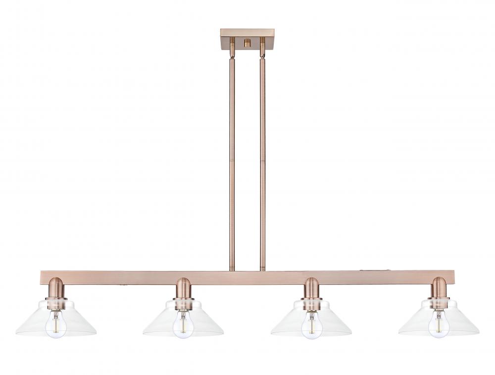 Orwell - 4 Light - 51 inch - Antique Copper - Stem hung - Island Light