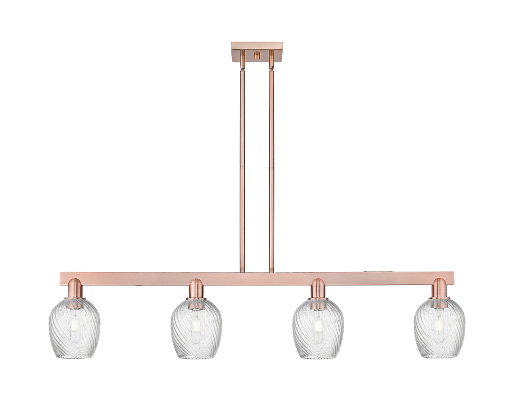 Salina - 4 Light - 49 inch - Antique Copper - Stem hung - Island Light