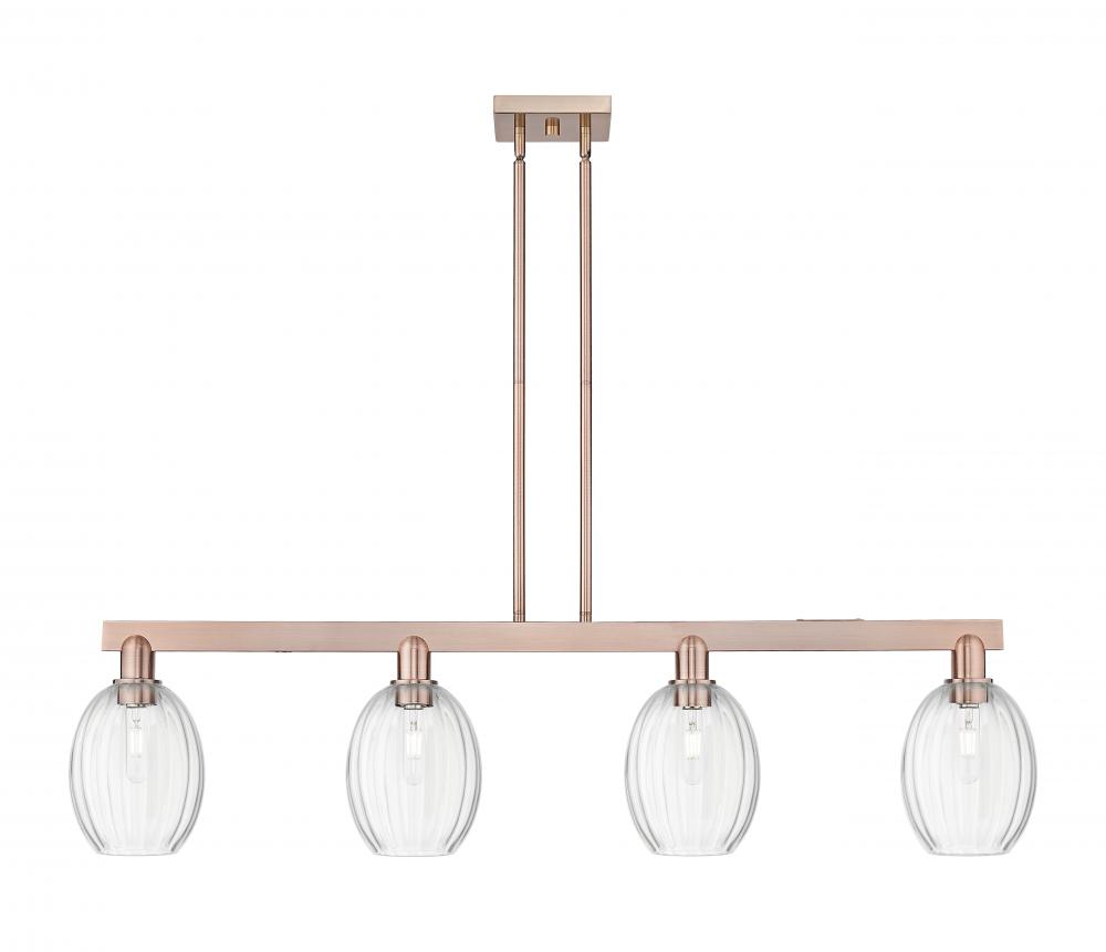 Preston Bulb - 4 Light - 48 inch - Antique Copper - Stem hung - Island Light