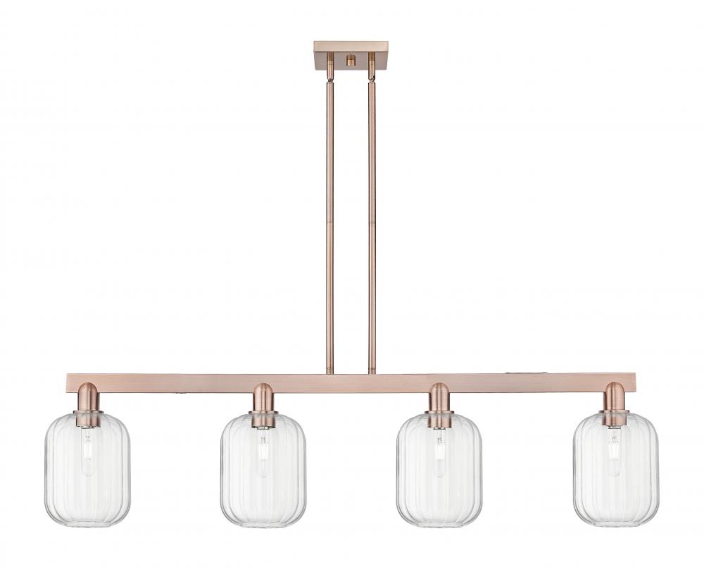 Preston Cylinder - 4 Light - 48 inch - Antique Copper - Stem hung - Island Light