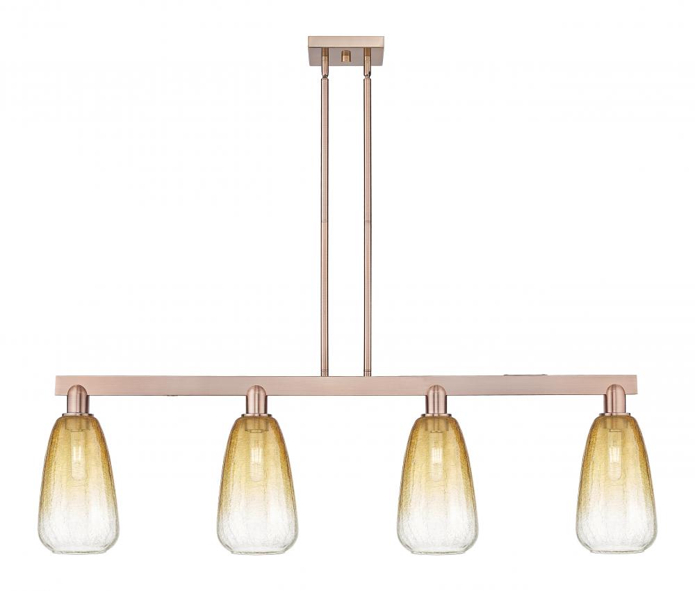 Brookhaven Almond - 4 Light - 48 inch - Antique Copper - Stem hung - Island Light