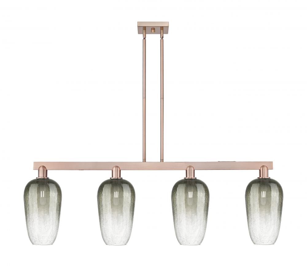 Brookhaven Flute - 4 Light - 48 inch - Antique Copper - Stem hung - Island Light