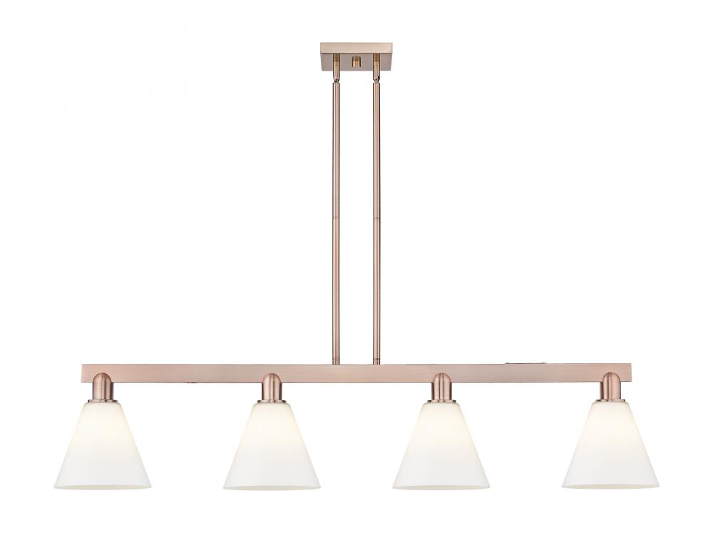 Berkshire Glass - 4 Light - 51 inch - Antique Copper - Stem hung - Island Light