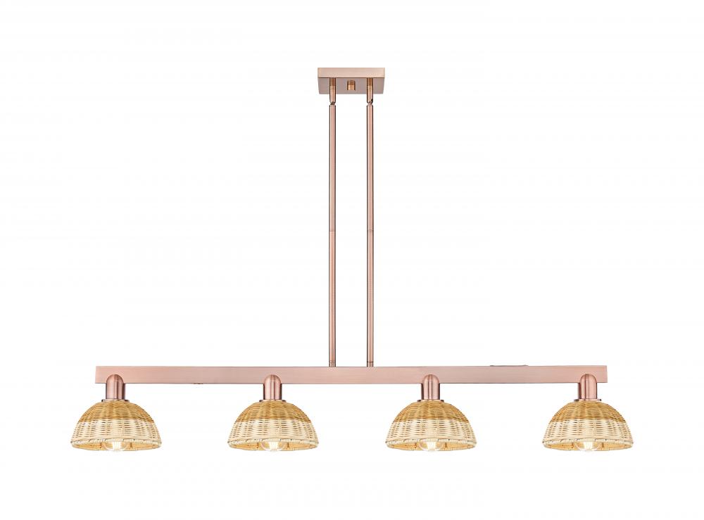 Natural Ballston Dome - 4 Light - 48 inch - Antique Copper - Stem hung - Island Light