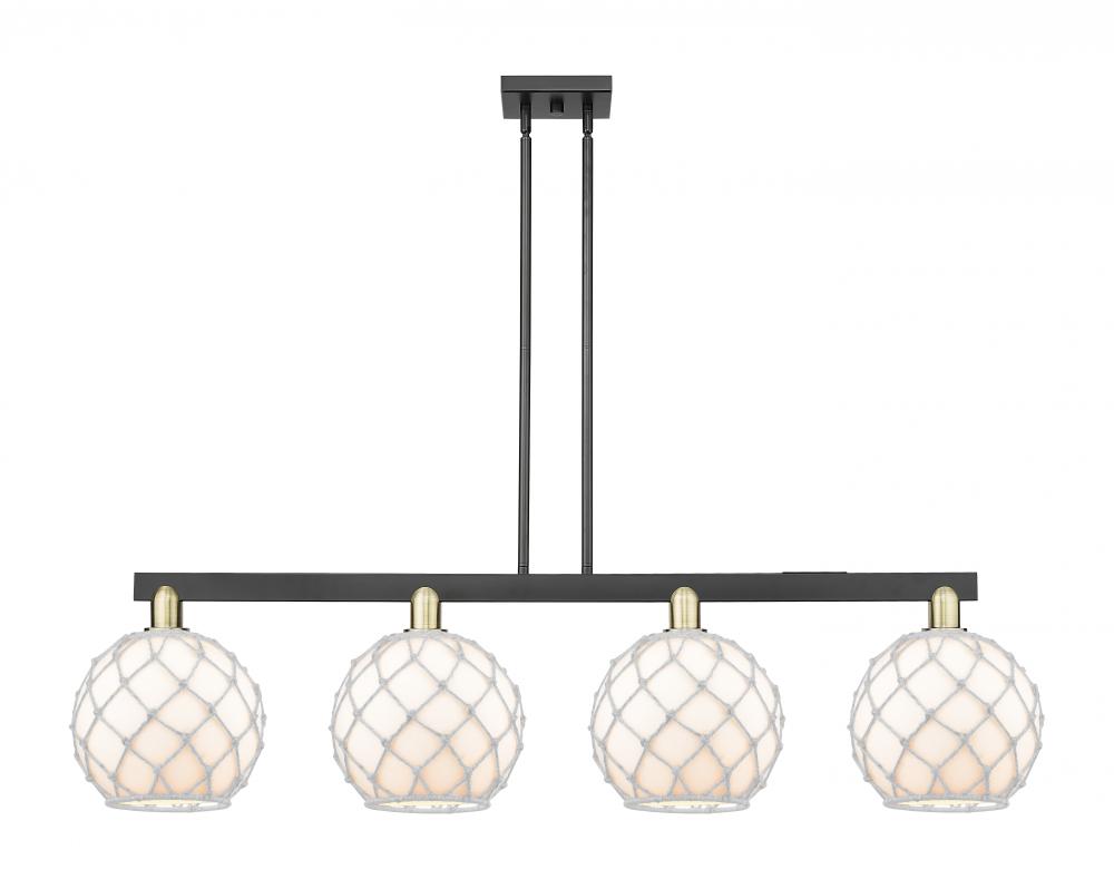 Farmhouse Rope - 4 Light - 53 inch - Black Antique Brass - Stem hung - Island Light