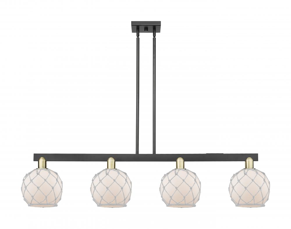 Farmhouse Rope - 4 Light - 51 inch - Black Antique Brass - Stem hung - Island Light