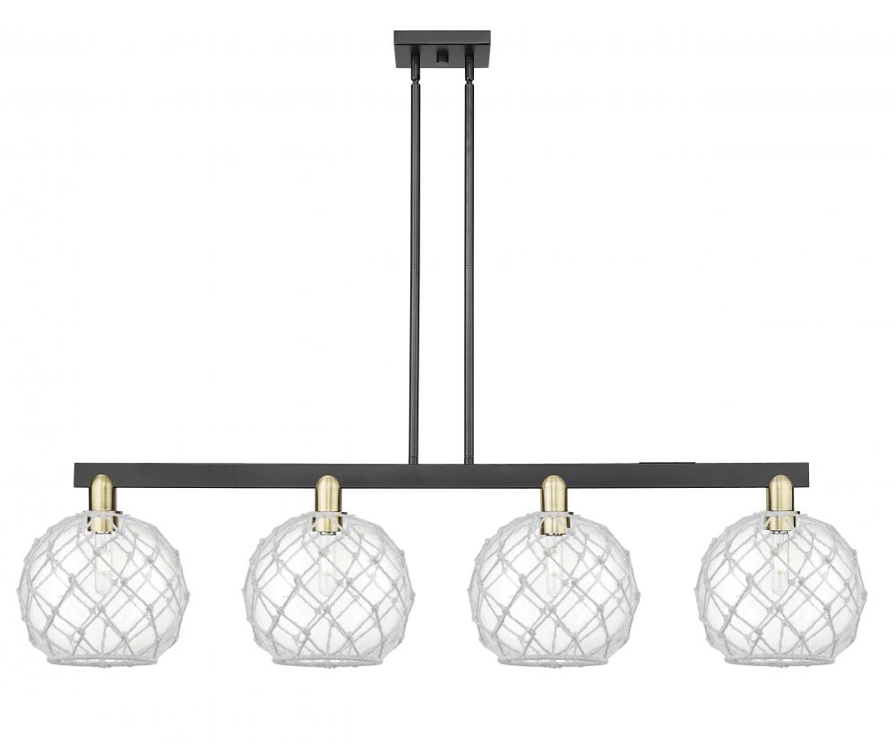 Farmhouse Rope - 4 Light - 53 inch - Black Antique Brass - Stem hung - Island Light