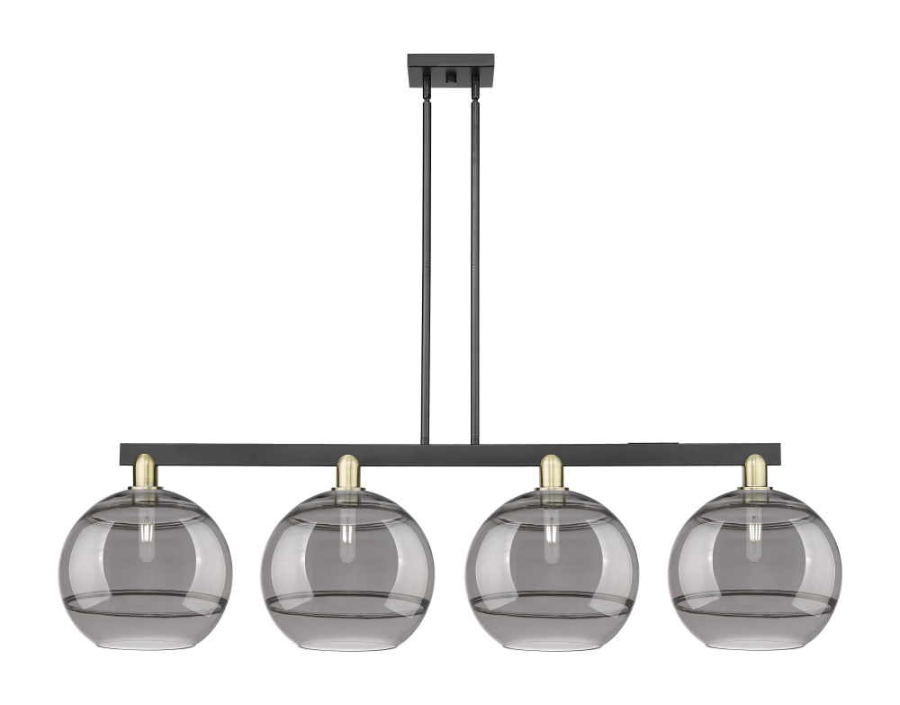 Rochester - 4 Light - 55 inch - Black Antique Brass - Stem hung - Island Light
