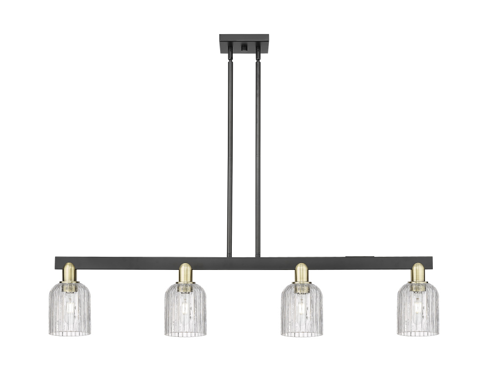 Bridal Veil - 4 Light - 48 inch - Black Antique Brass - Stem hung - Island Light