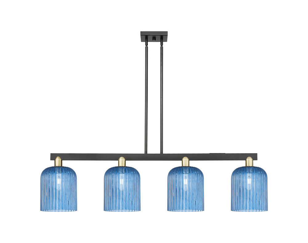 Bridal Veil - 4 Light - 51 inch - Black Antique Brass - Stem hung - Island Light