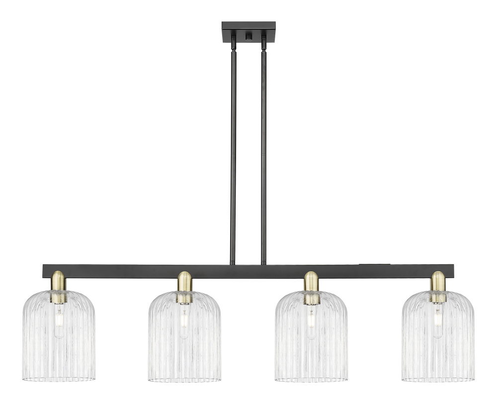 Bridal Veil - 4 Light - 51 inch - Black Antique Brass - Stem hung - Island Light