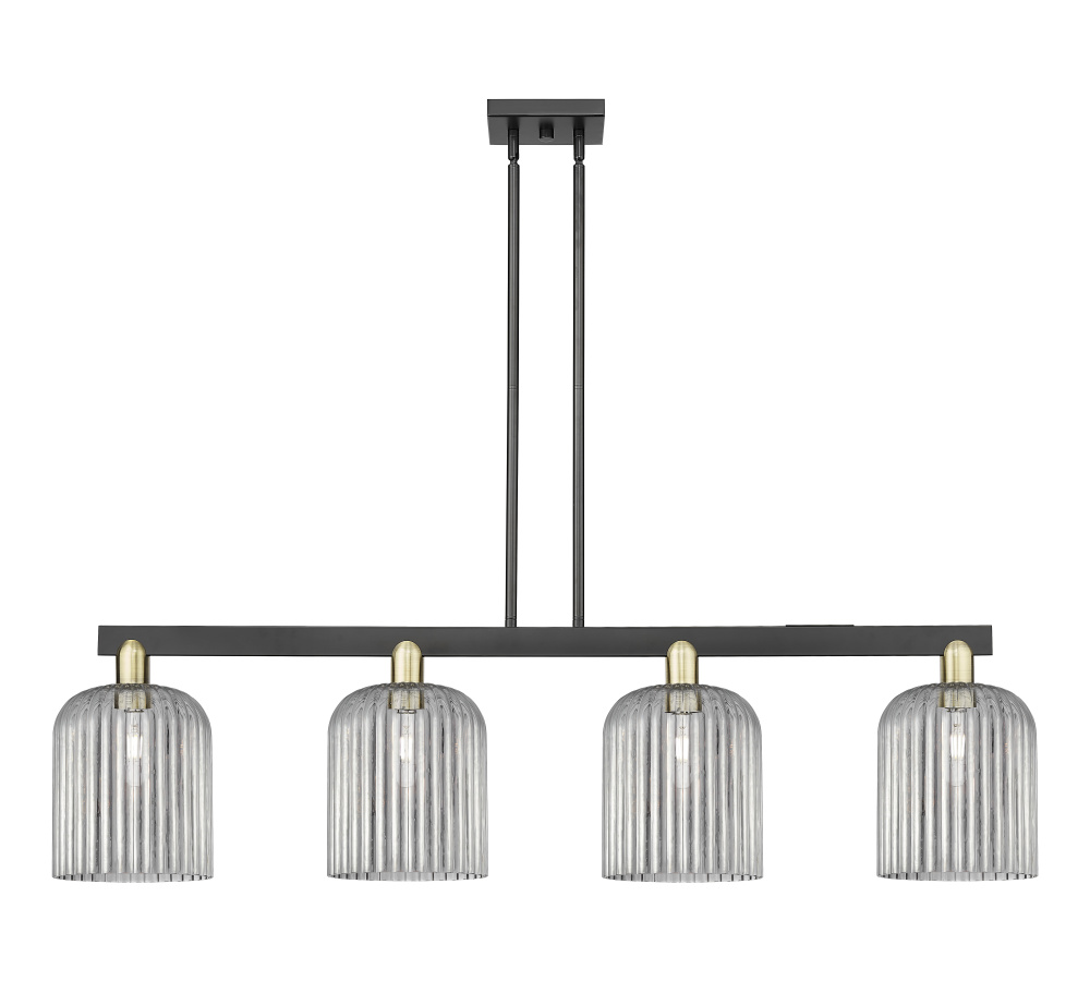 Bridal Veil - 4 Light - 51 inch - Black Antique Brass - Stem hung - Island Light