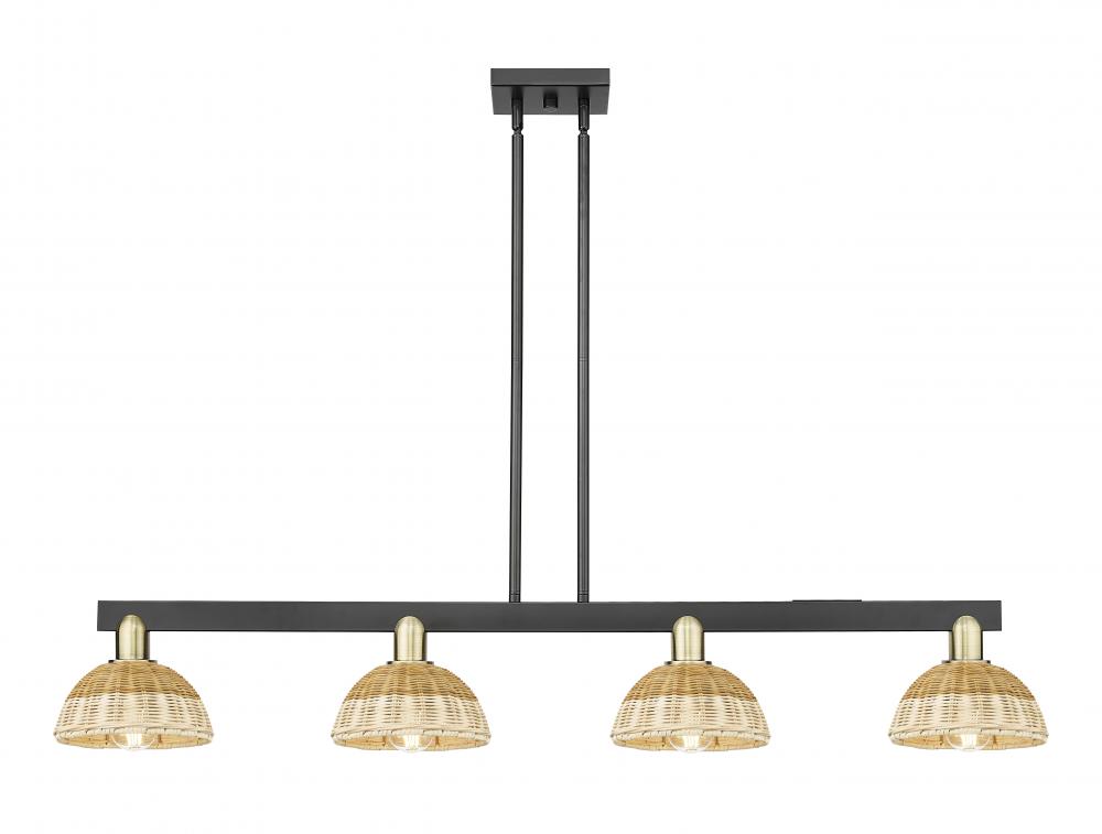 Natural Ballston Dome - 4 Light - 48 inch - Black Antique Brass - Stem hung - Island Light