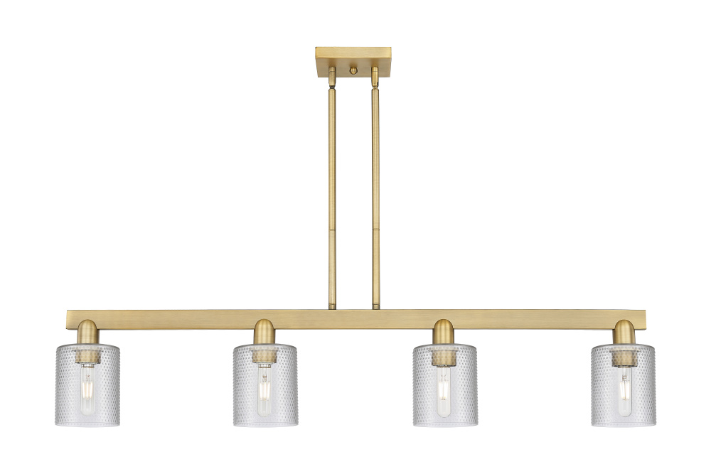 Cobbleskill - 4 Light - 48 inch - Brushed Brass - Stem hung - Island Light
