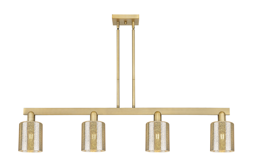 Cobbleskill - 4 Light - 48 inch - Brushed Brass - Stem hung - Island Light