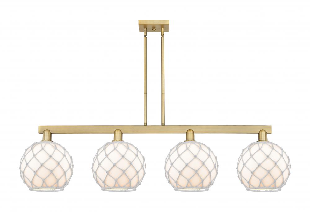 Farmhouse Rope - 4 Light - 53 inch - Brushed Brass - Stem hung - Island Light