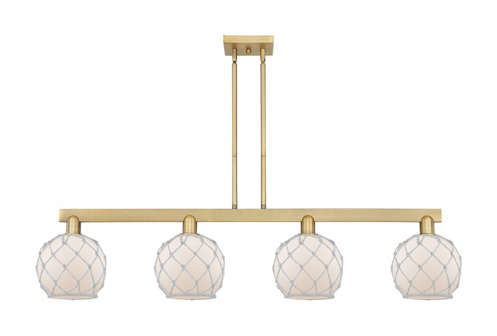 Farmhouse Rope - 4 Light - 51 inch - Brushed Brass - Stem hung - Island Light