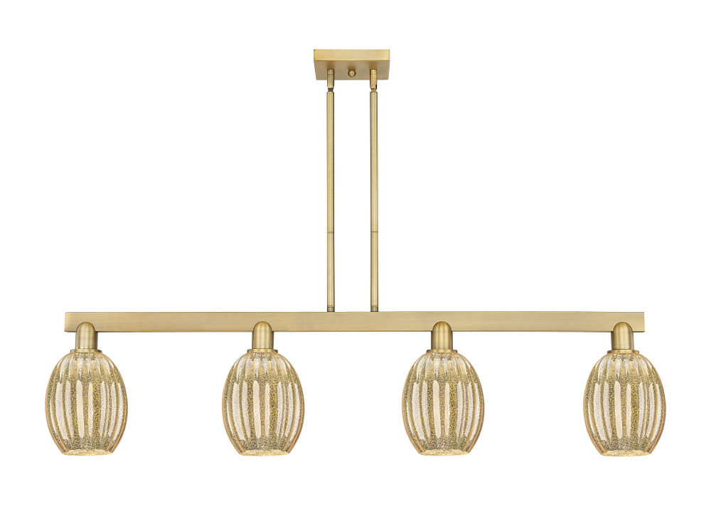 Preston Bulb - 4 Light - 48 inch - Brushed Brass - Stem hung - Island Light