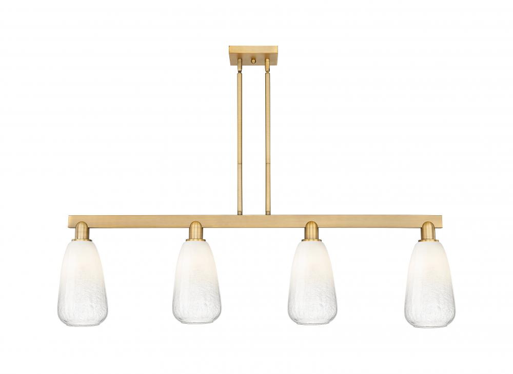 Brookhaven Almond - 4 Light - 48 inch - Brushed Brass - Stem hung - Island Light