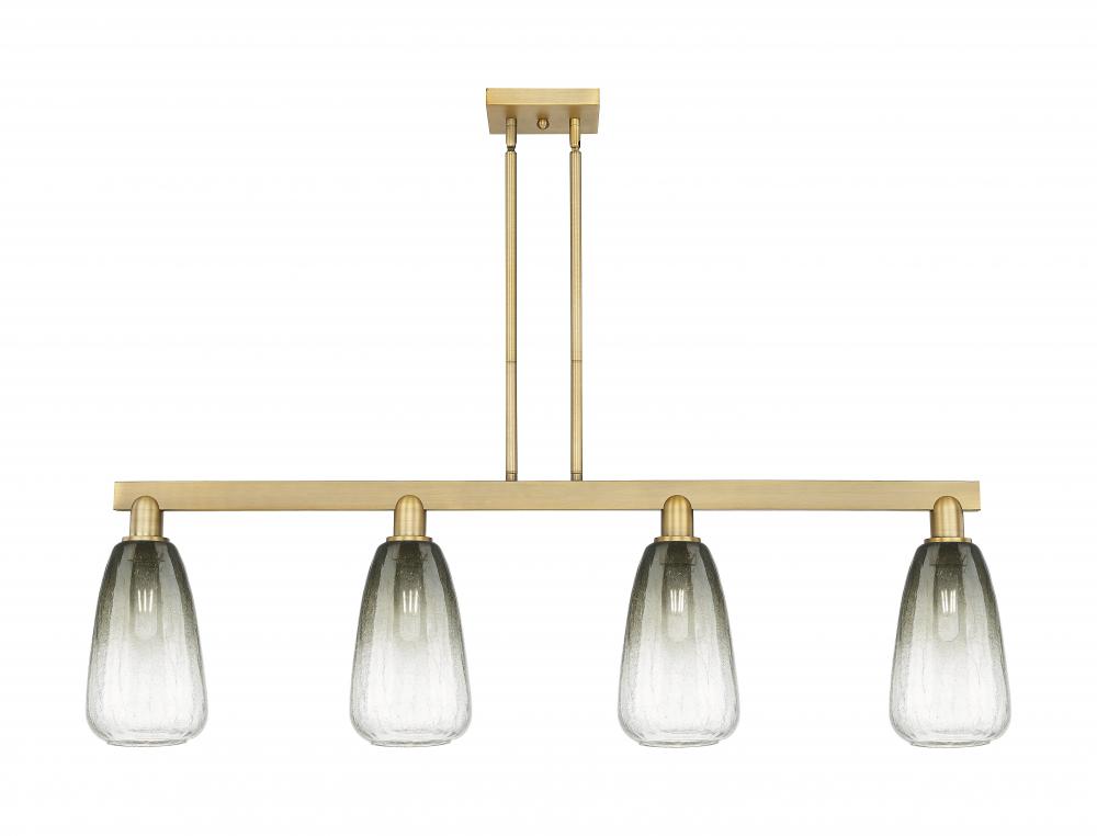 Brookhaven Almond - 4 Light - 48 inch - Brushed Brass - Stem hung - Island Light