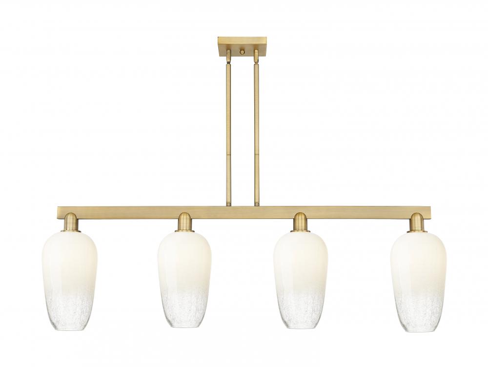 Brookhaven Flute - 4 Light - 48 inch - Brushed Brass - Stem hung - Island Light