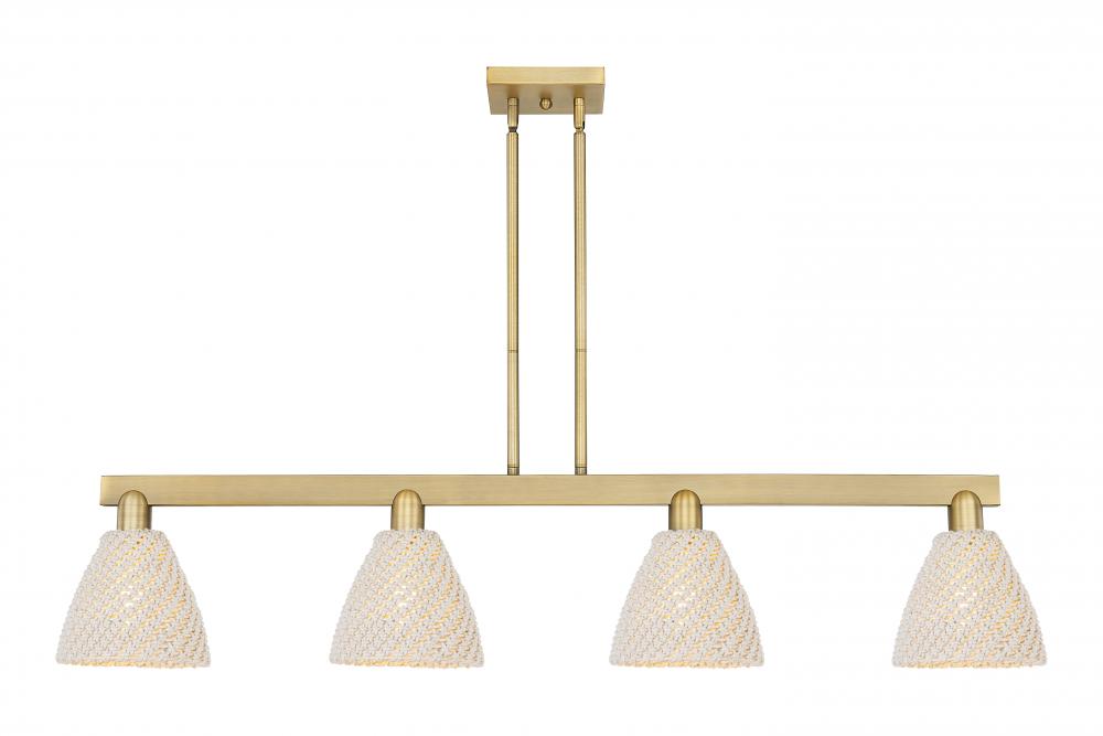 Bristol Natural - 4 Light - 48 inch - Brushed Brass - Stem hung - Island Light